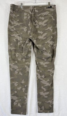 Skinnygirl Jeans 32 14 Long Green Camo Broadway High Rise Skinny Girl Slimming