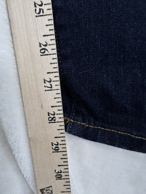 Lands End Mid Rise Pull On Skinny Jeans 2 Dark Blue Womens Denim
