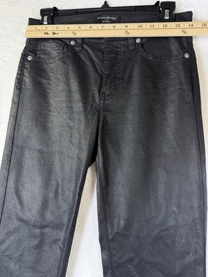 Banana Republic Coated Jeans Black 27 4 Petite Womens Slim High Rise Denim