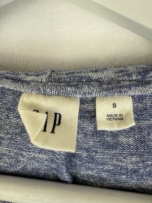 Gap Softspun Hooded Cardigan Small Open Front Blue Jersey Knit Women