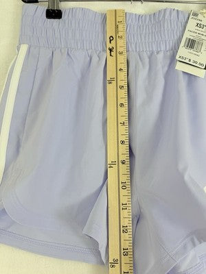 Adidas Pacer Shorts Women XS Purple Violet High Waisted Woven 3 Stripes New NWT