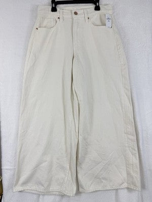 Gap Wide Leg Jeans Women 26 2 Petite Super Baggy Off White Ivory New NWT
