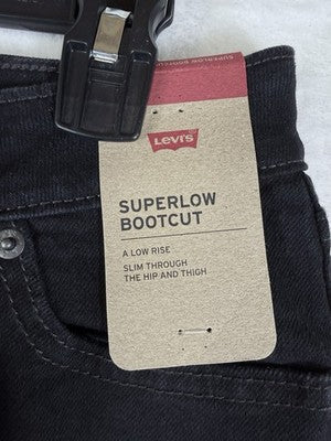 Levis Superlow Bootcut Jeans 26 Women 26x32 Black Levi’s Boot Cut New NWT