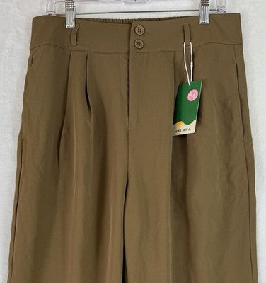 Halara Large Flex High Waisted Straight Leg Work Pants Brown