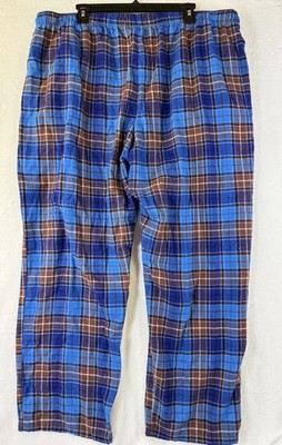 LL Bean Flannel Pajama Pants Mens XXL Blue Plaid Pajamas Pjs Sleep