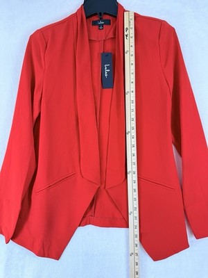 Lulus Blazer Small Red Open Front Jacket Womens New NWT