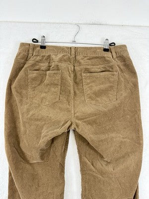 Talbots Corduroy Straight Leg Pants 14W Petite Golden Brown Heritage Fit Women