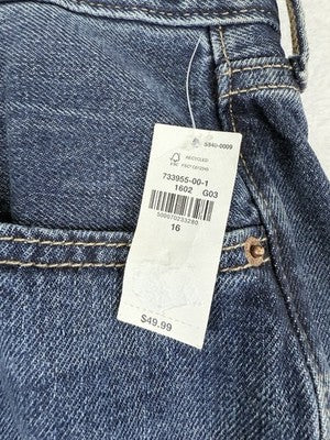 Old Navy Crop Jeans Womens 16 Slouchy Straight Leg Extra High Rise Blue NWT