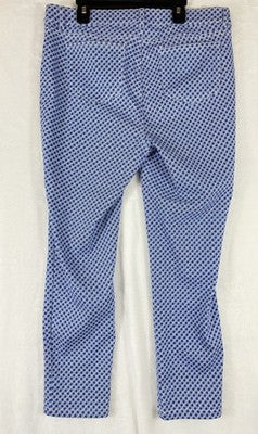 Rafaella Comfort Pants 12 Pull On Blue Print Womens