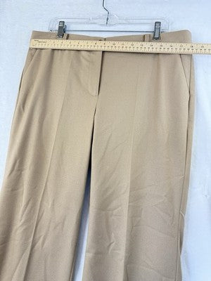 Talbots Windsor Pants 14 Petite Italian Flannel Beige Tan Wool Straight Leg