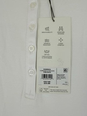 Walter Hagen Golf Polo XL Womens Flutter Sleeve White New NWT