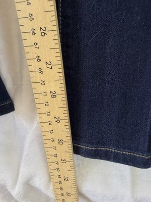Charter Club Lexington Straight Jeans 16 Dark Blue Red Piping