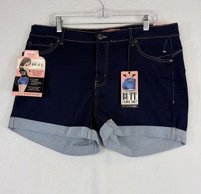 Wax Jeans But I Love You Shorts 3X Dark Blue Butt Lifting Jean 3” Womens New