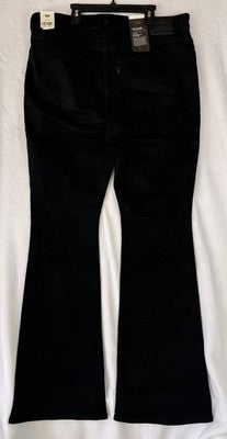 Levis 726 Flare Jeans 34 Women 34x34 Black Mid Rise Levi’s New NWT