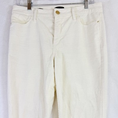 Talbots Corduroy Jeggings 4 Ivory Winter White Pants Womens