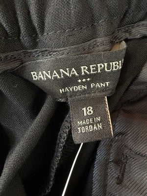 Banana Republic Hayden Wide Leg Pants 18 Black High Rise Womens New NWT