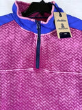 Chubbies Large Pullover 1/4 Zip Shirt Let Me Pink Quilted Sweatshirt New NWT