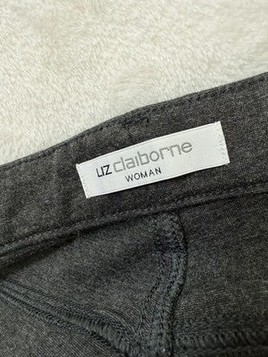 Liz Claiborne Pants 16W Short Womens Charcoal Gray 5 Pocket 16WS Knit Plus Size