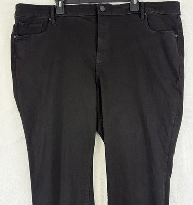 Lane Bryant Jeans 24 High Rise Skinny Fit Black Magic Waistband Plus Size Womens