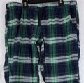 J Crew Flannel Pajama Pants Medium Mens Green Blue Plaid 100% Cotton PJ