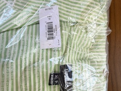 Gap Pajama Set Women XL / XXL Tall Poplin PJ Green Striped Shirt Pants New