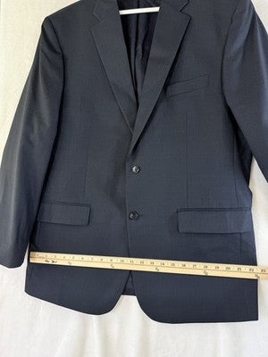 Jos A Bank Blazer 44R Travelers Collection 100% Wool Navy Blue Jacket Mens