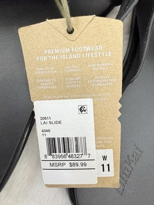 OluKai Womens 11 New Sandals Kai Slide Black Slides Shoes Olu Kai NWT $90