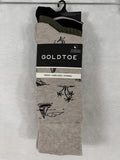 GoldToe Dress Crew Socks Men 6-12.5 Beige Green Black Palm Trees 3 Pack NEW