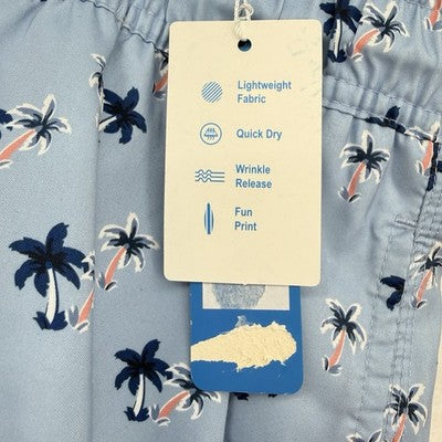 Blue Wave Swim Trunks XXL Mens Blue Print Swimsuit Mesh Lined 6.5” New NWT