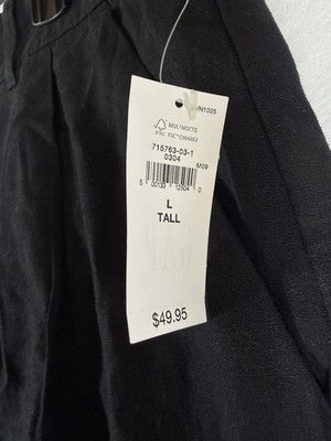 Gap 365 High Rise Linen Blend Shorts Large Tall Women Black New NWT