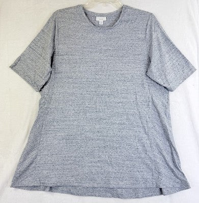 J Jill 1X Tunic Top Pure Jill Heather Blue Gray Knit Short Sleeve Womens Pima