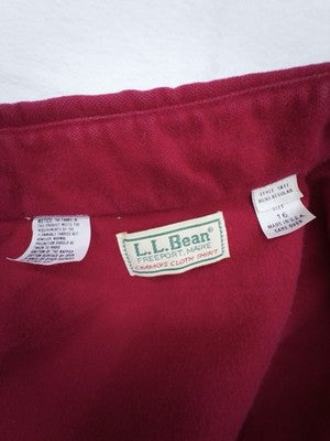 Vintage LL Bean Chamois Cloth Shirt Red Medium Large 16 Men Made USA Flannel 80s