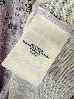 Lands End Nightgown Medium Cozy Classic Long Sleeve Purple Floral Womens Pajamas