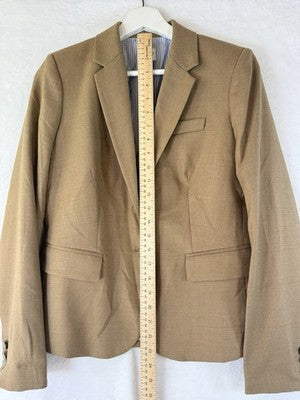 J Crew Schoolboy Blazer 2 Wool Womens Camel Beige Jacket Gold Buttons
