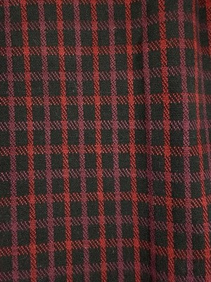 J Jill Ponte Slim Leg Pants Medium Petite Red Black Plaid Womens MP Knit Pull On