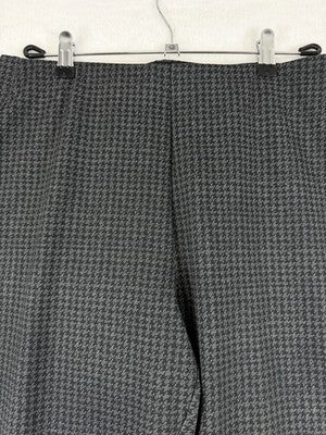 Calvin Klein Pull On Pants Large Black Gray Houndstooth Knit Stretch Women
