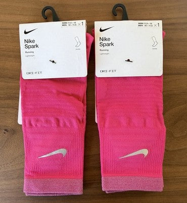 Nike Spark Lightweight Ankle Socks Large Pink Mens 10-11.5 Women 11.5-14 Lot New