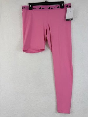 Aja Wilson Leggings XL Womens Asymmetric Mid Rise One Leg Basketball Pink New