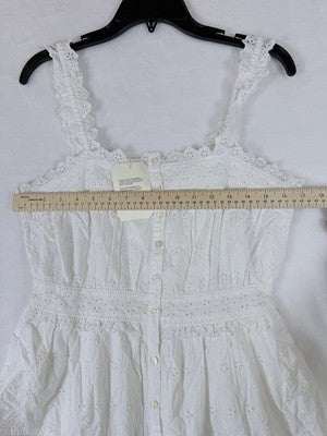 Gap × DÔEN Eyelet Midi Dress Small Womens Off White Sleeveless Boho Doen New NWT