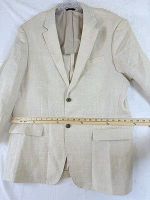 Tasso Elba 100% Linen Jacket Tan XL Mens Beige Blazer