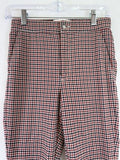 Hollister Ultra High Rise Pants Small Womens Red Blue Check Womens