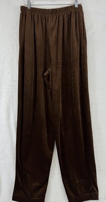 Vintage Diane Von Furstenberg Large Pants Pull On Brown Velour Womens
