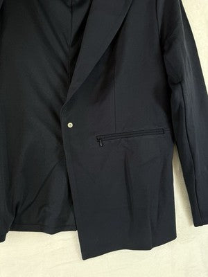 Marla Wynne Layers Large Jacket 360 Stretch Blazer Navy Blue Womens