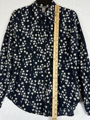 HM Tops Womens Long Sleeve Blue Button Up 2 H M Blouse Womens