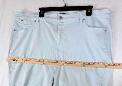 Talbots 20W Straight Leg Crop Jeans Mint Green Plus Size Womens