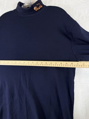 Disney Store Tigger Top Medium Turtleneck Shirt Embroidered Blue Womens Vintage