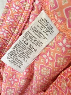 J Crew Pajama Pants Medium Satin Pink Print Womens