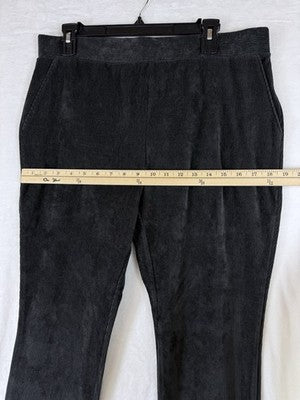 Lands End Corduroy Leggings Large Petite Black Pull On Womens LP