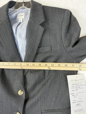 J Crew Blazer 6 Women Jacket Gray Herringbone Wool Schoolboy Ecole New Sample