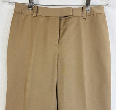 Brooks Brothers Caroline Fit Pants 4 Petite Beige Wool Straight Leg *FlawRead
